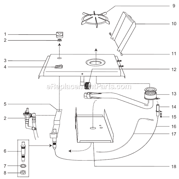 Page A Diagram and Parts List for 826  Weber Built-In Cooking