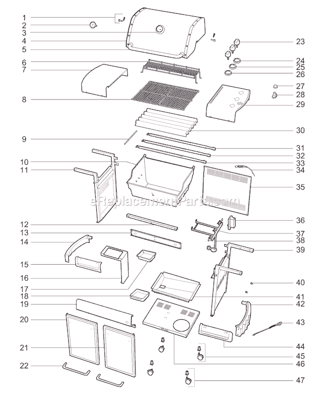 Page A Diagram and Parts List for 83741001 2009 Weber Grill