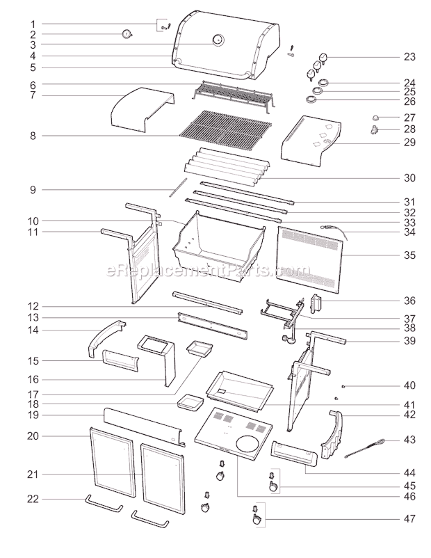 Page A Diagram and Parts List for 83741701 2009 Weber Grill