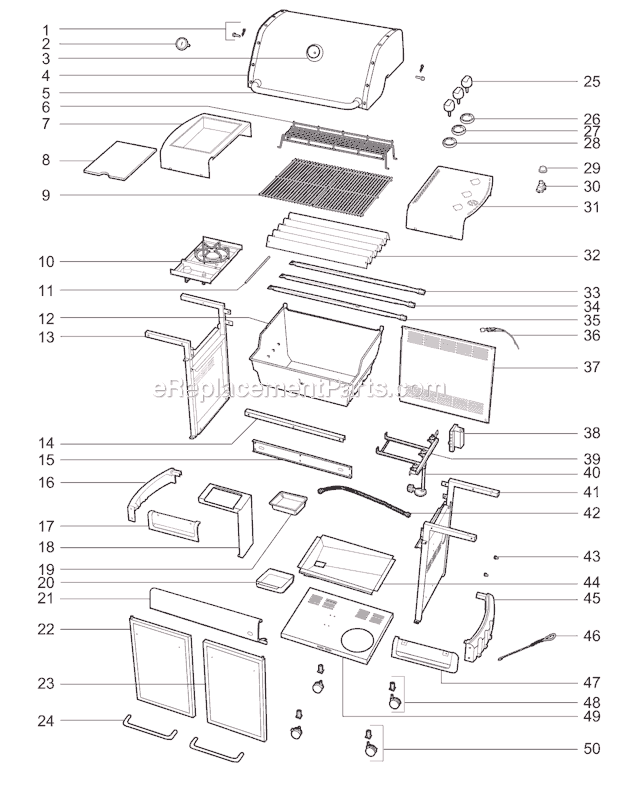 Page A Diagram and Parts List for 83751301 2009 Weber Grill