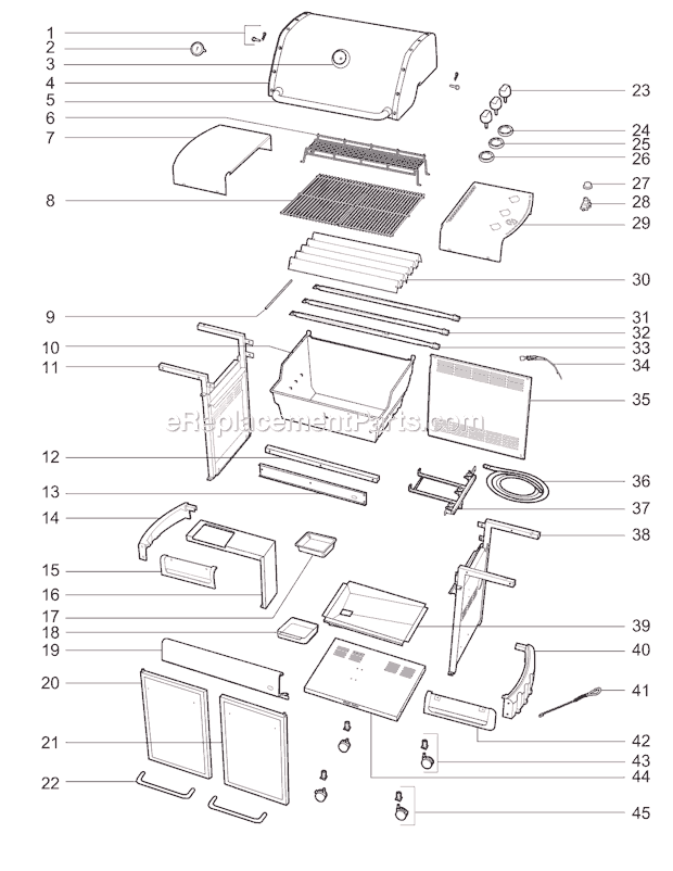 Page A Diagram and Parts List for 83841001 2009 Weber Grill