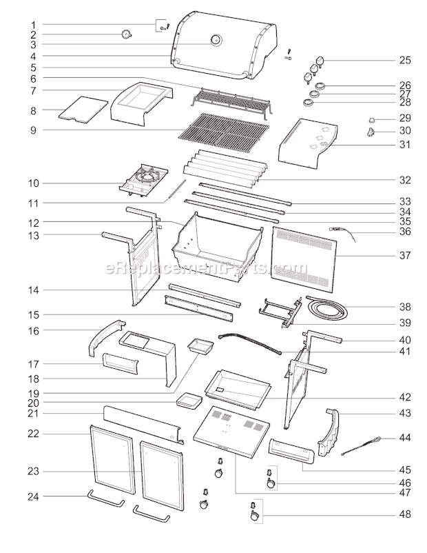 Page A Diagram and Parts List for 83851701 2009 Weber Grill