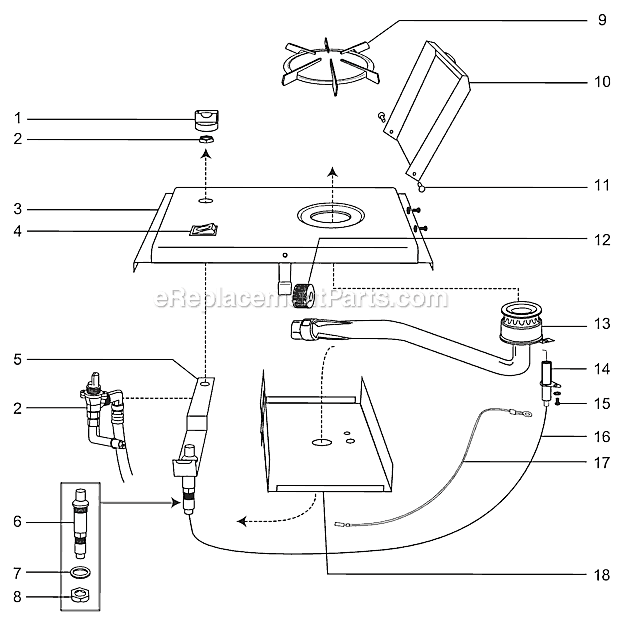 Page A Diagram and Parts List for 843  Weber Built-In Cooking