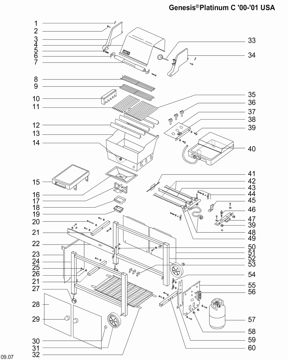 Diagram Diagram and Parts List for 4260001  Weber Grill