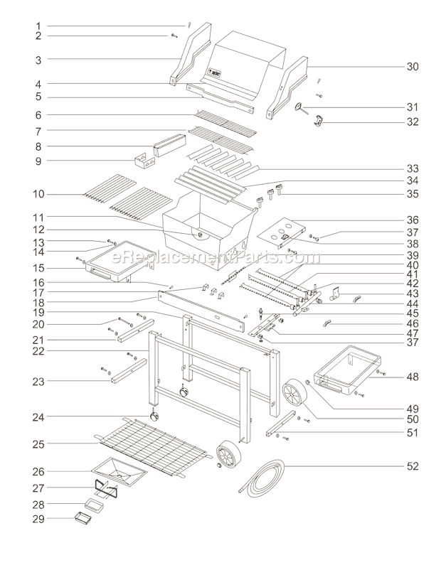Page A Diagram and Parts List for 881602  Weber Grill