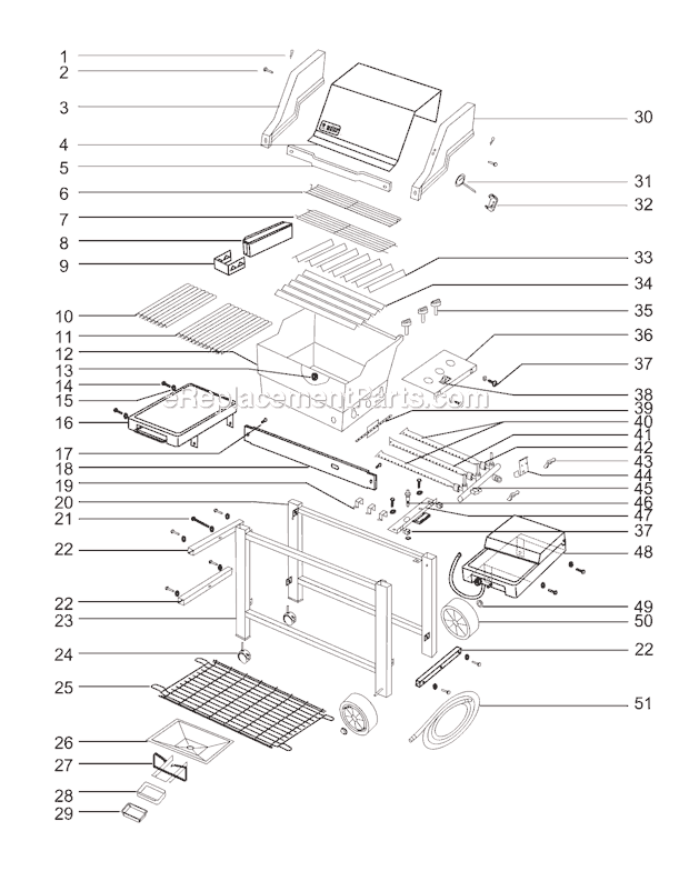 Page A Diagram and Parts List for 891002  Weber Grill