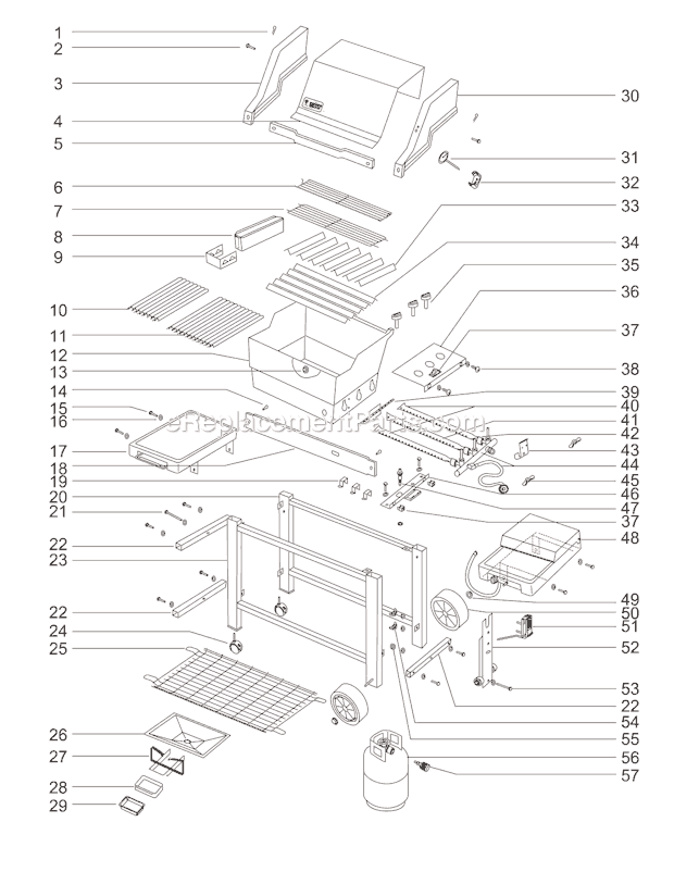 Page A Diagram and Parts List for 891601  Weber Grill