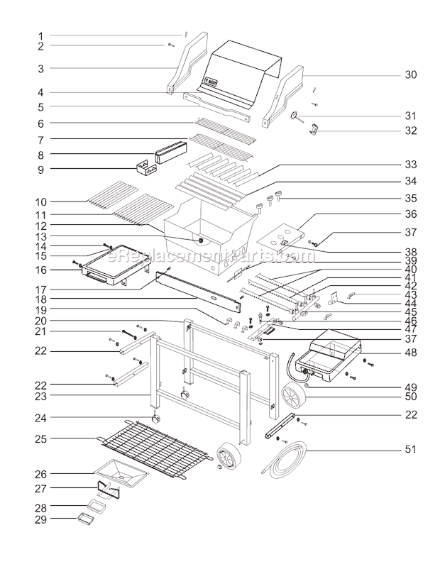 Page A Diagram and Parts List for 891602  Weber Grill