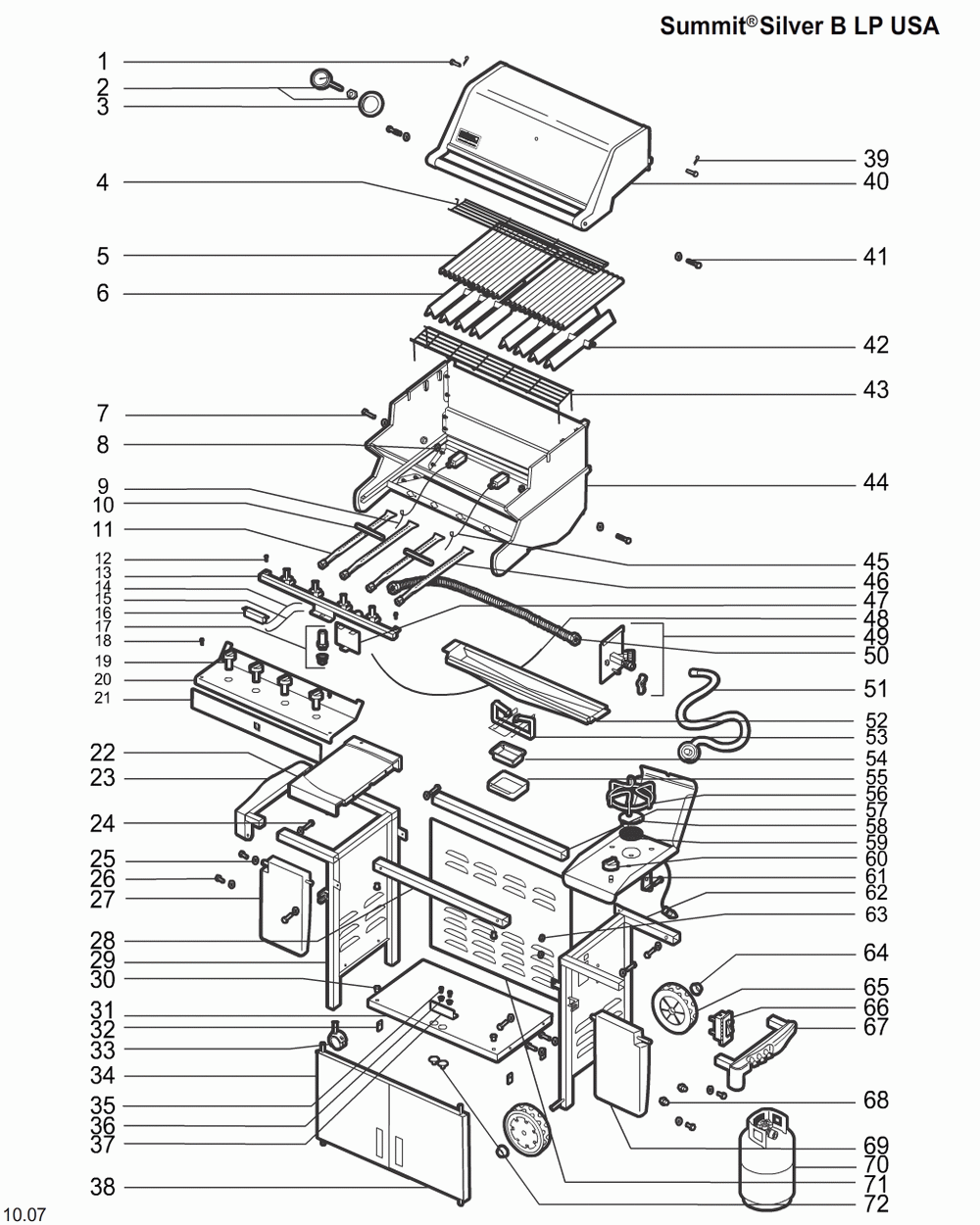 Diagram Diagram and Parts List for 5220009  Weber Grill