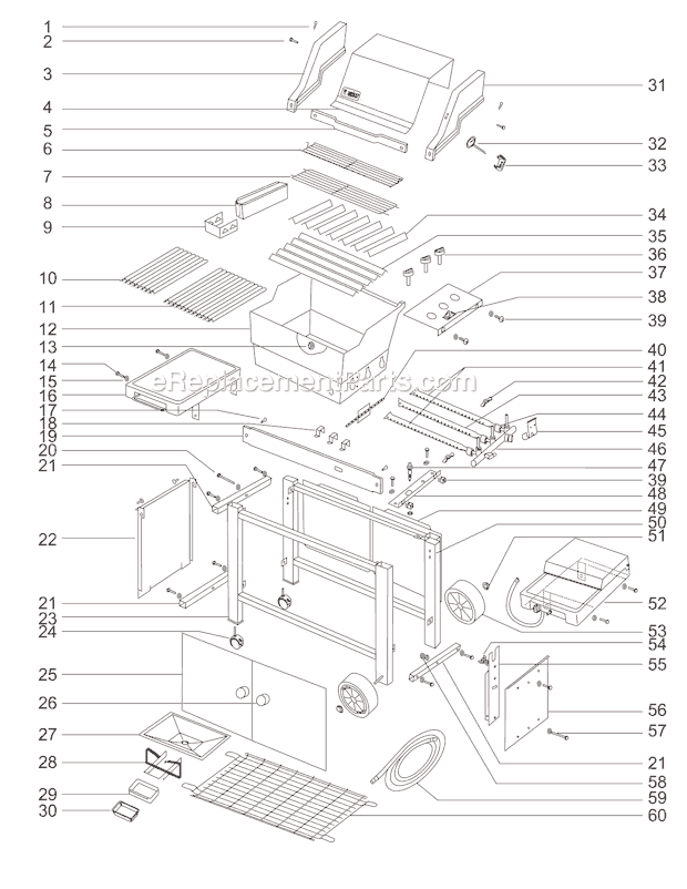 Page A Diagram and Parts List for 901002  Weber Grill