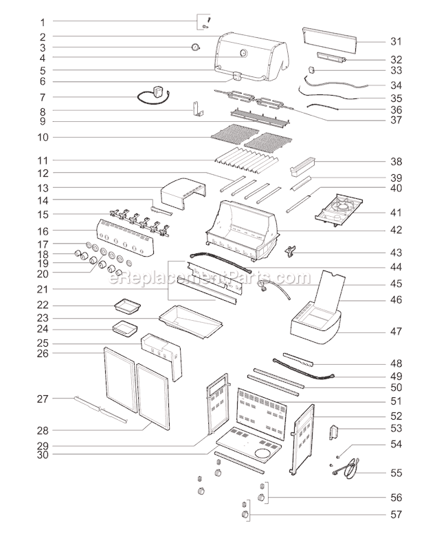 Page A Diagram and Parts List for 91740301 2010 Weber Grill