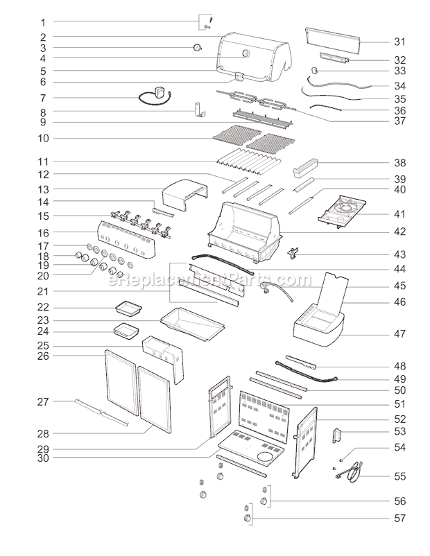 Page A Diagram and Parts List for 91741301 2010 Weber Grill
