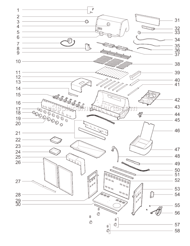 Page A Diagram and Parts List for 91781301 2010 Weber Grill