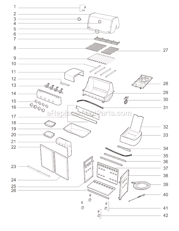 Page A Diagram and Parts List for 91810001 2010 Weber Grill