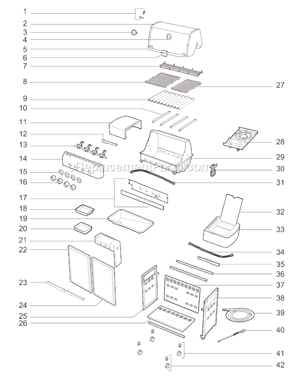 Page A Diagram and Parts List for 91811001 2010 Weber Grill