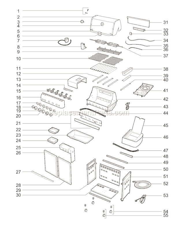 Page A Diagram and Parts List for 91841301 2010 Weber Grill