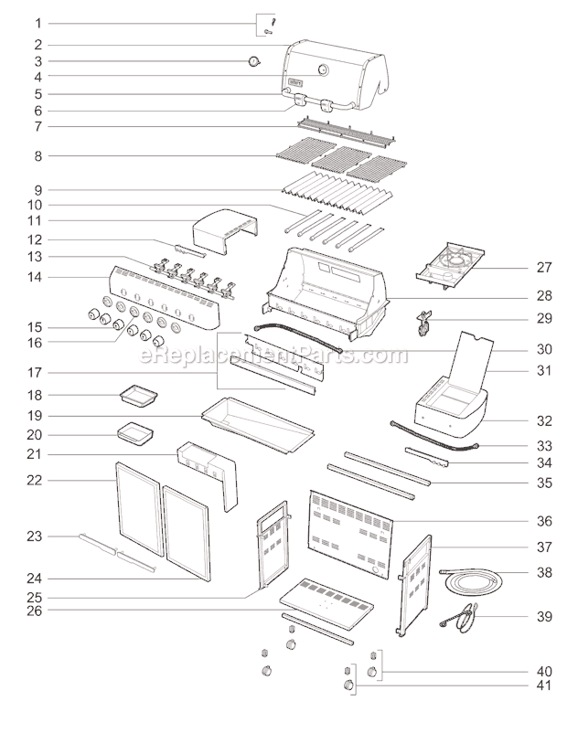 Page A Diagram and Parts List for 91850001 2010 Weber Grill