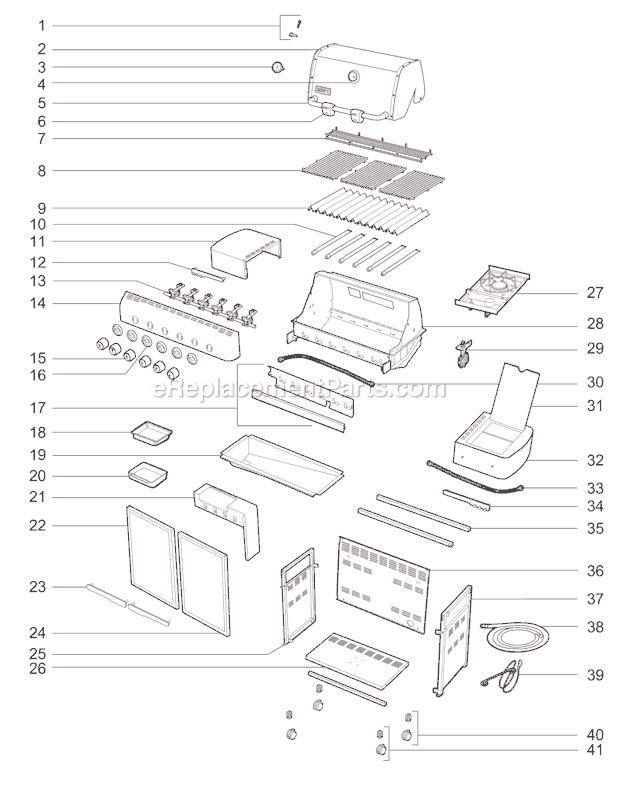 Page A Diagram and Parts List for 91851001 2010 Weber Grill