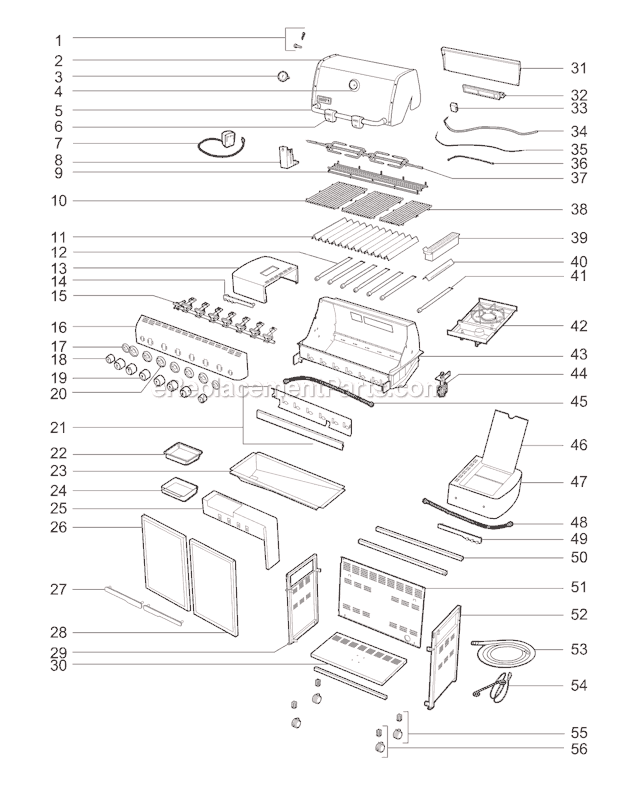 Page A Diagram and Parts List for 91881301 2010 Weber Grill