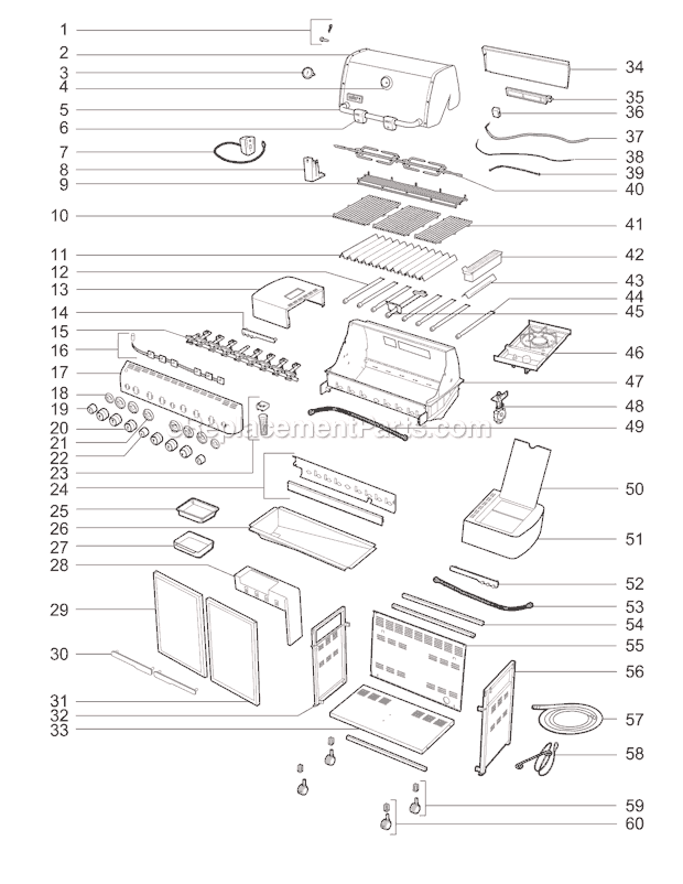 Page A Diagram and Parts List for 92880301 2010 Weber Grill