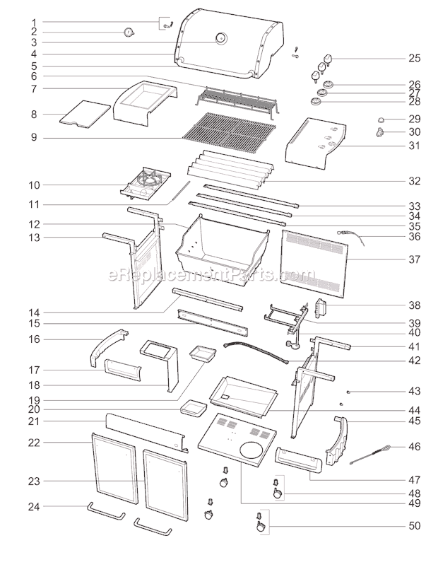 Page A Diagram and Parts List for 93751001  Weber Grill