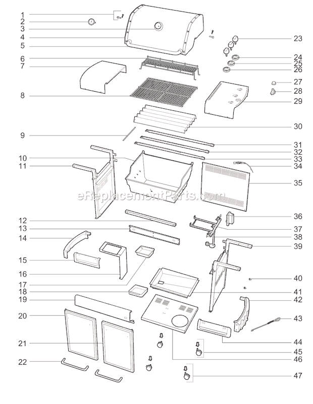 Page A Diagram and Parts List for 93770001  Weber Grill