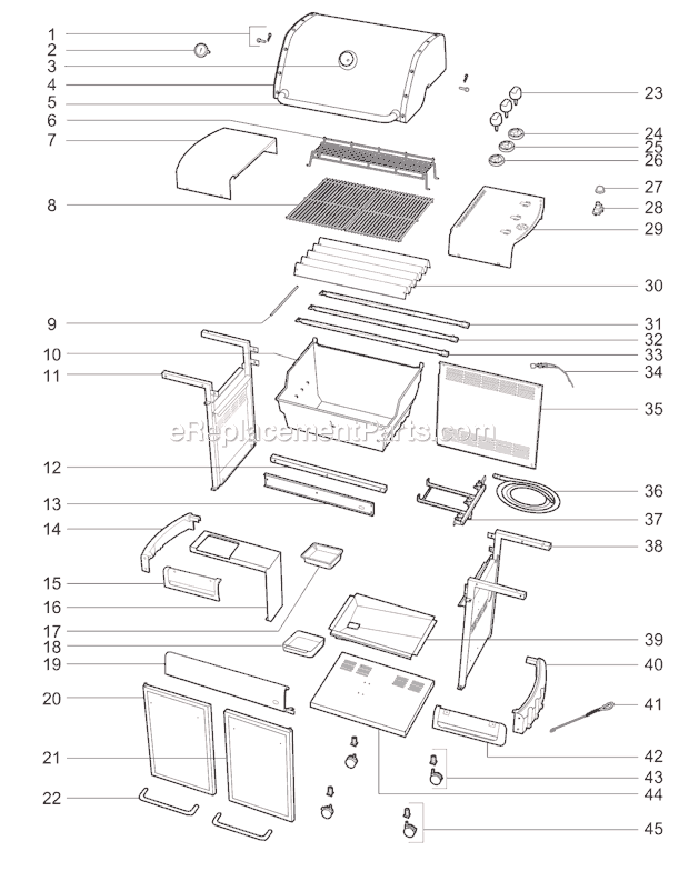 Page A Diagram and Parts List for 93870001  Weber Grill