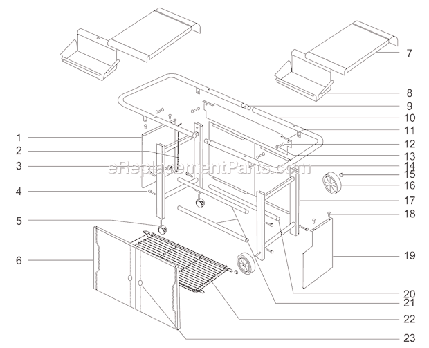 Page A Diagram and Parts List for 940102 1997 Weber Grill