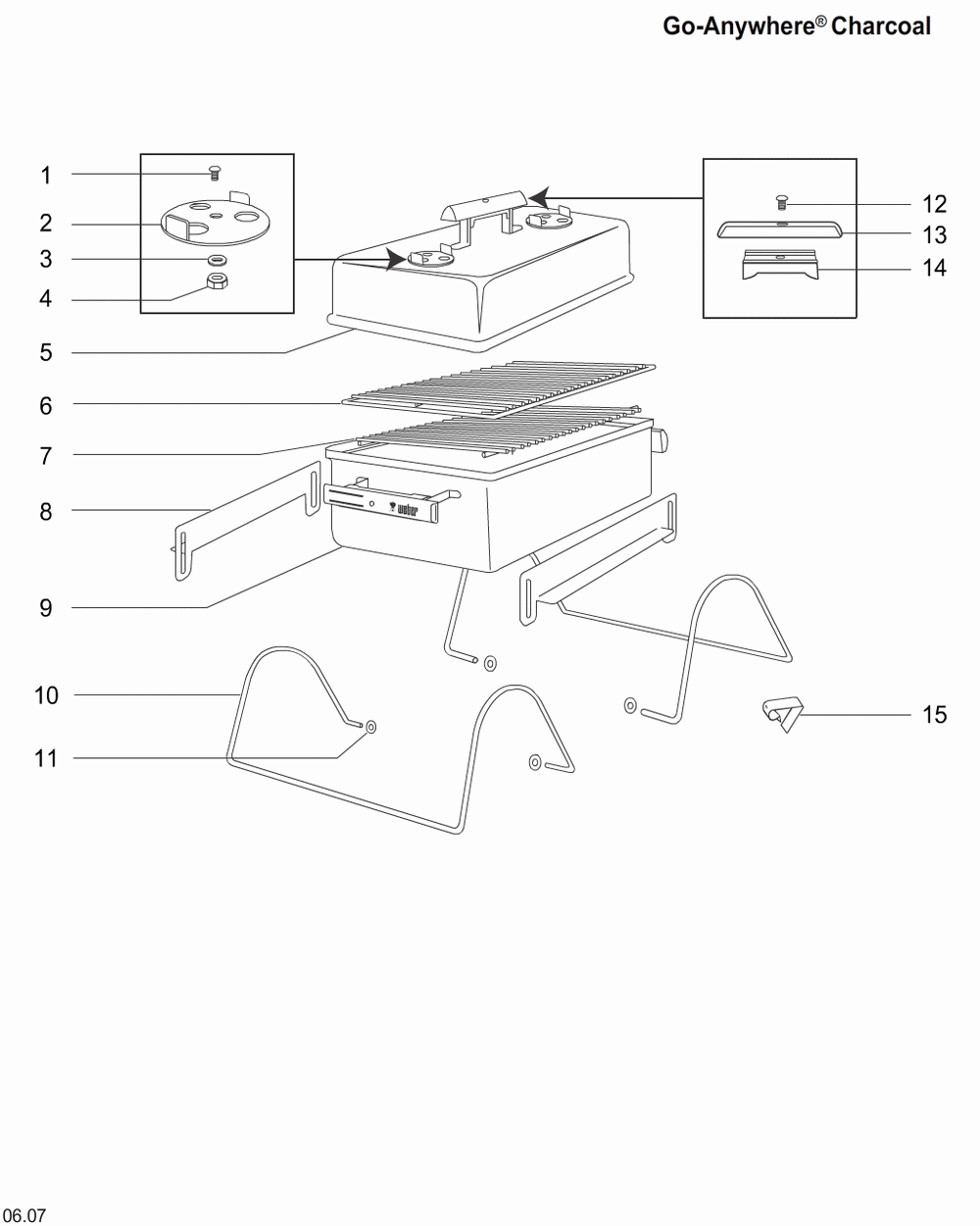 Diagram Diagram and Parts List for 121010  Weber Grill