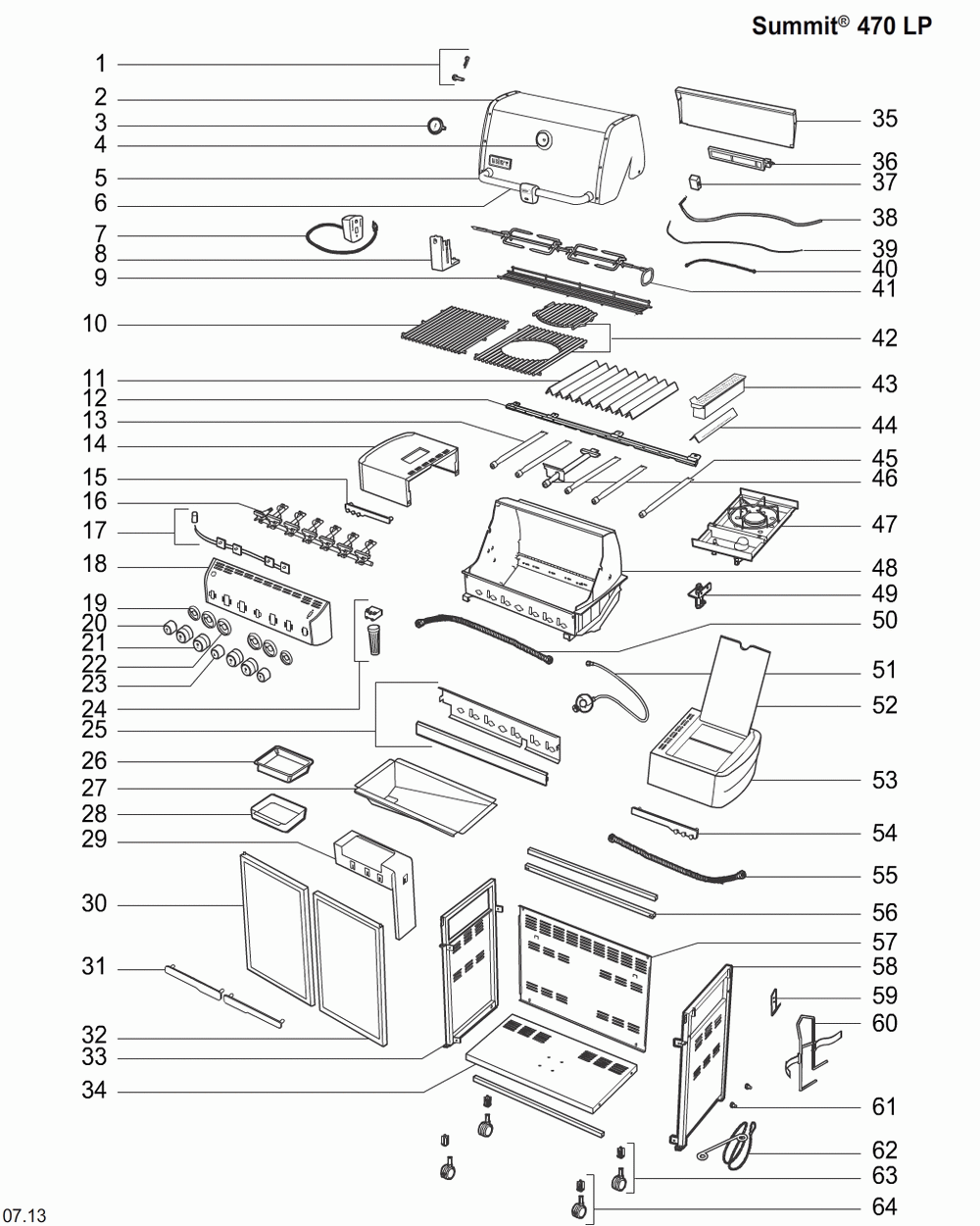Diagram Diagram and Parts List for 87171074  Weber Grill