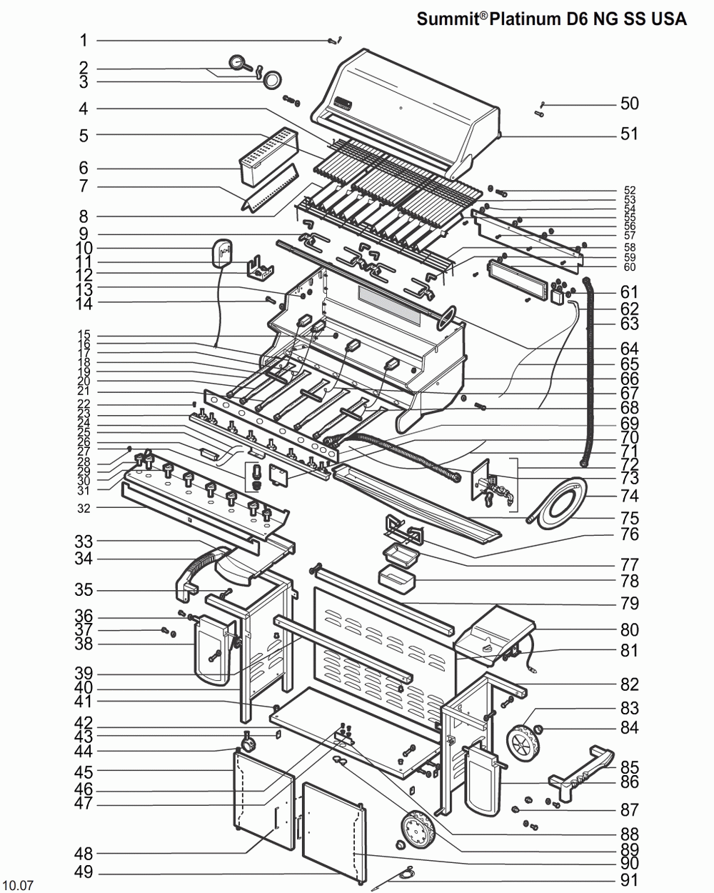 Diagram Diagram and Parts List for 7890009  Weber Grill