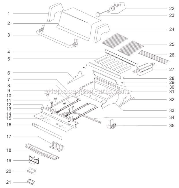 Page A Diagram and Parts List for 971002  Weber Grill