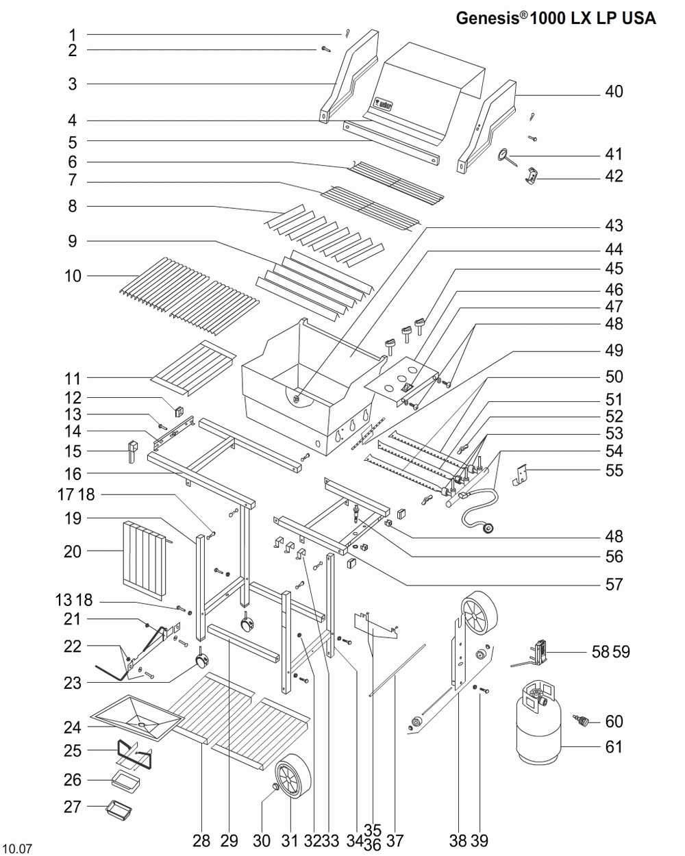 Diagram Diagram and Parts List for 211709  Weber Grill