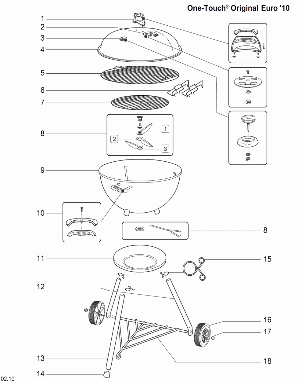 Diagram Diagram and Parts List for 1241304  Weber Grill