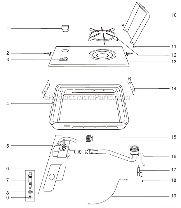 Page A Diagram and Parts List for 9870  Weber Built-In Cooking
