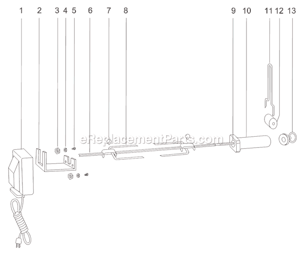 Page A Diagram and Parts List for 9890  Weber Grill Accessories