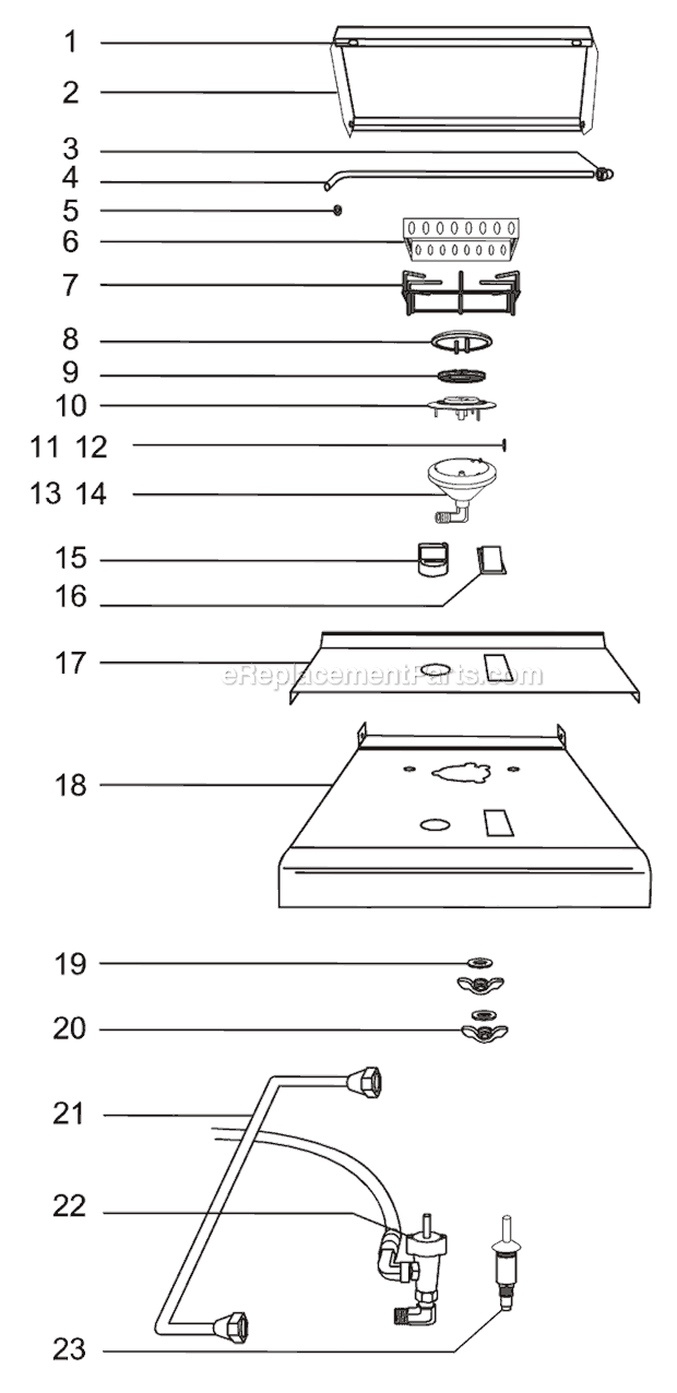 Page A Diagram and Parts List for 9901  Weber Built-In Cooking