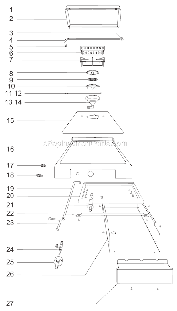 Page A Diagram and Parts List for 9903  Weber Built-In Cooking