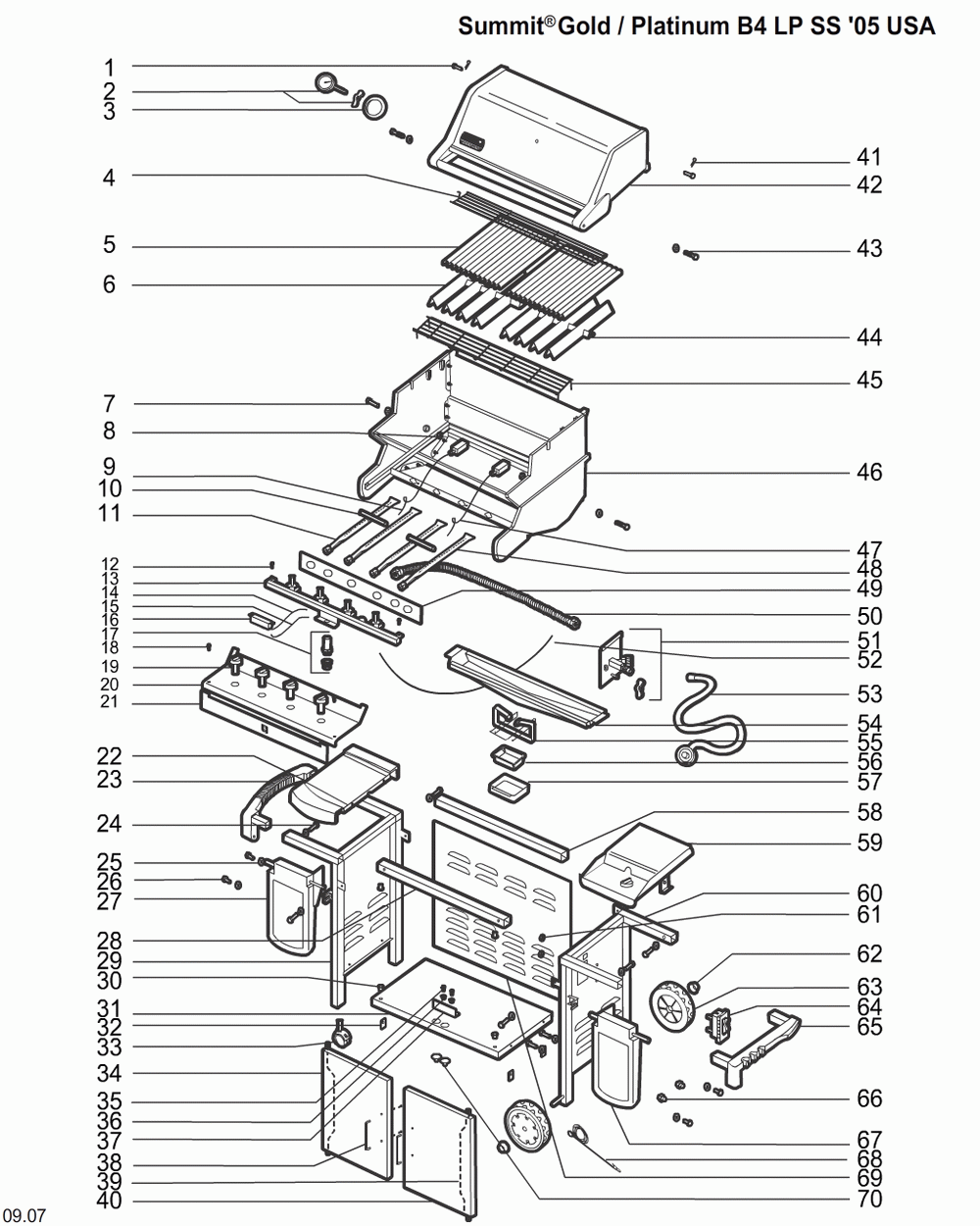 Diagram Diagram and Parts List for 5720001  Weber Grill