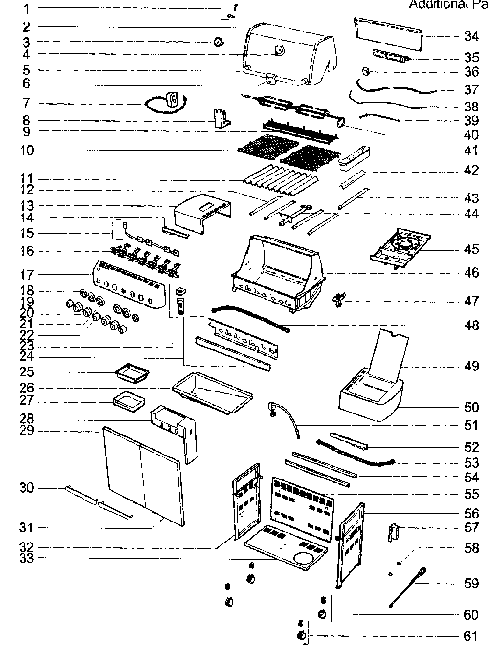 Cabinet Assembly Diagram and Parts List for SUMMITS-470LP 2009 Weber Built-In Cooking