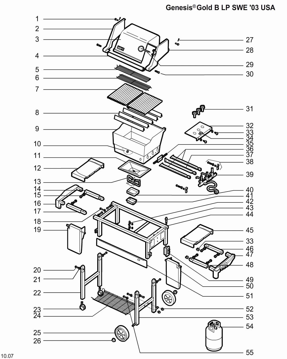 Diagram Diagram and Parts List for 3280009  Weber Grill