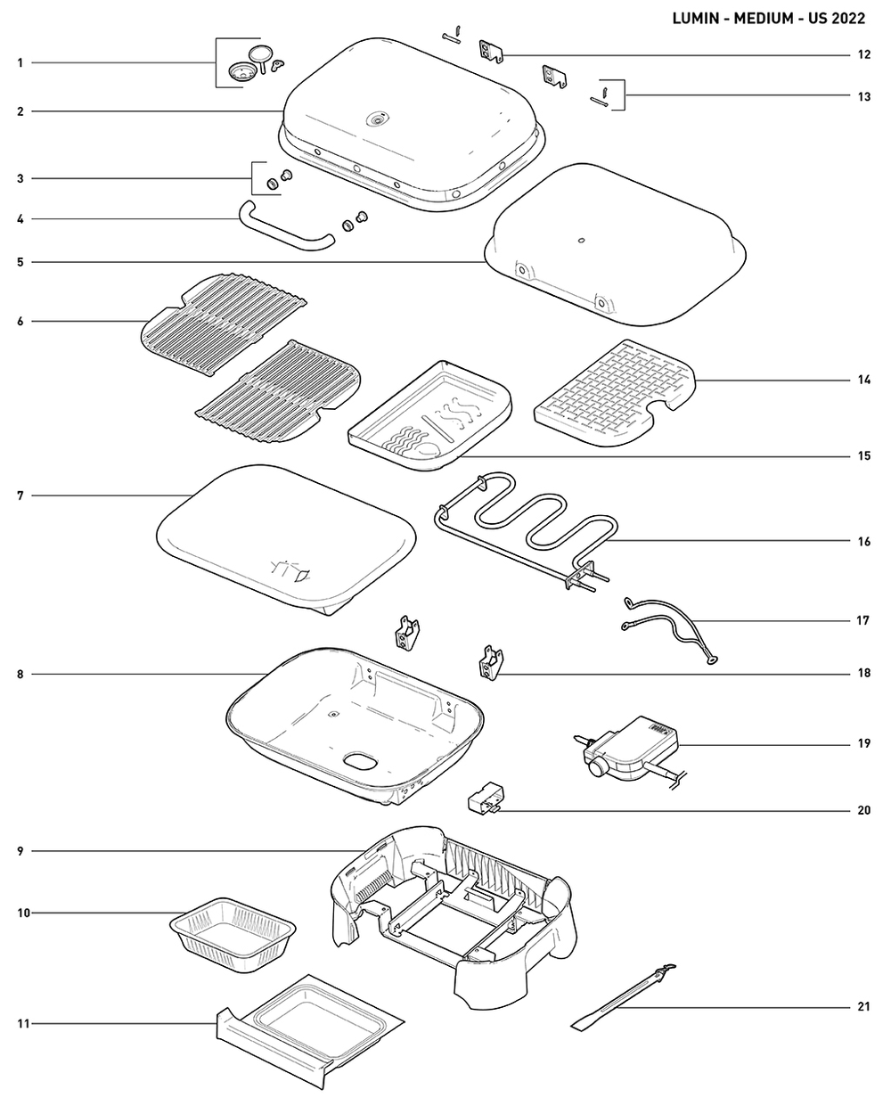 Section 1 Diagram and Parts List for 92010901  Weber Grill