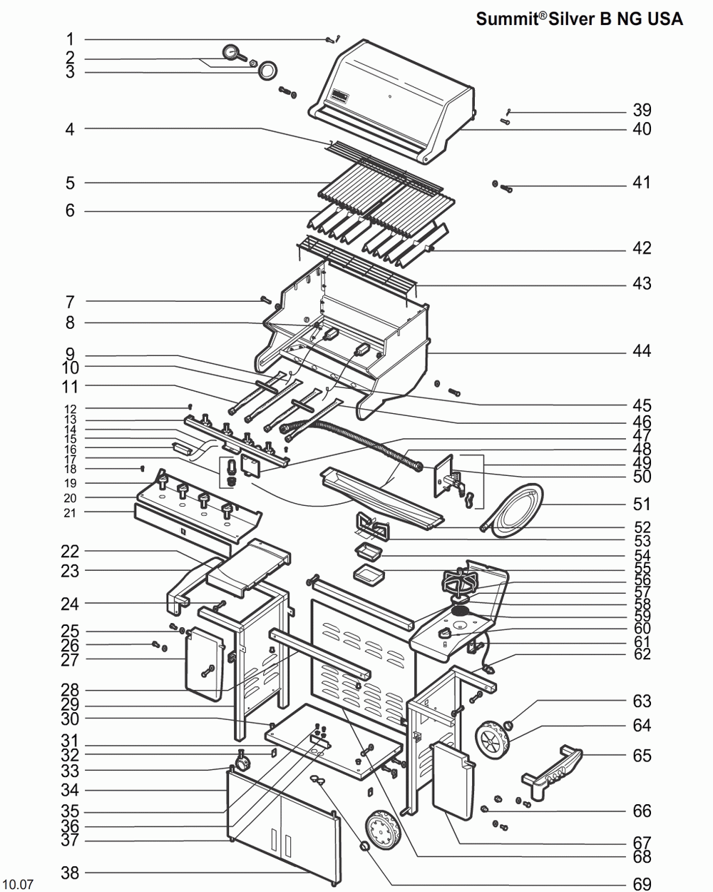 Diagram Diagram and Parts List for 5320009  Weber Grill