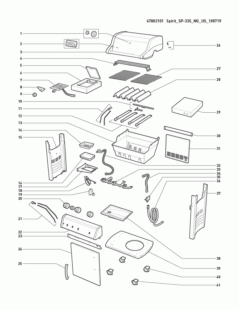 Diagram Diagram and Parts List for 47802101  Weber Grill