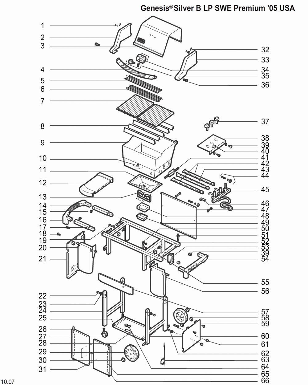 Diagram Diagram and Parts List for 6721309  Weber Grill