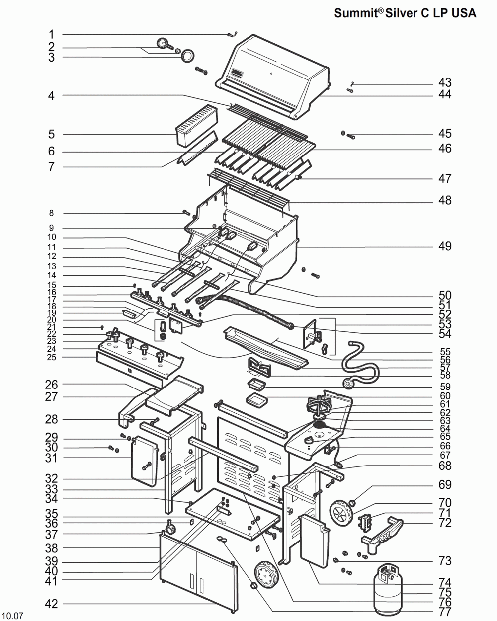 Diagram Diagram and Parts List for 5230009  Weber Grill