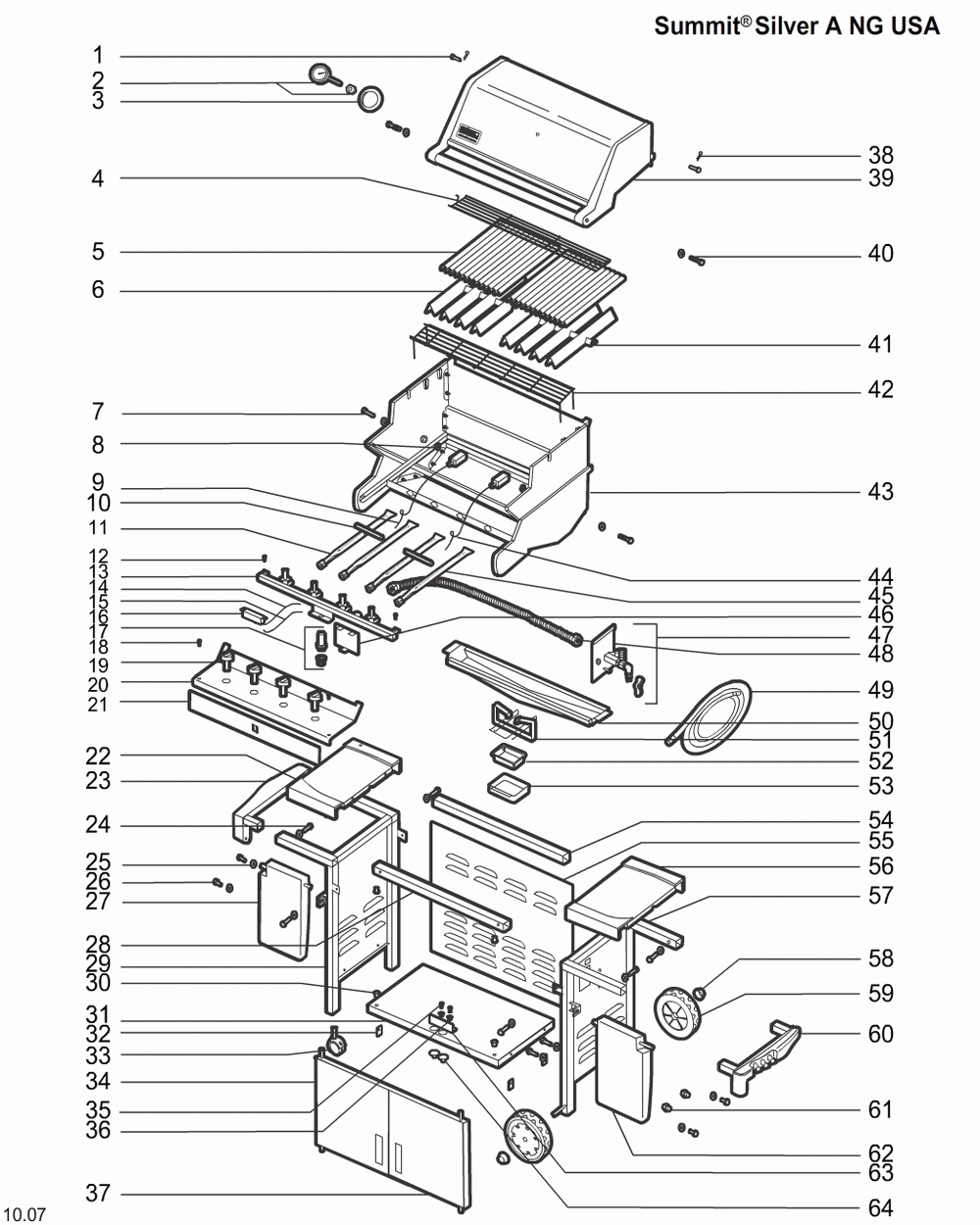 Diagram Diagram and Parts List for 5310009  Weber Grill