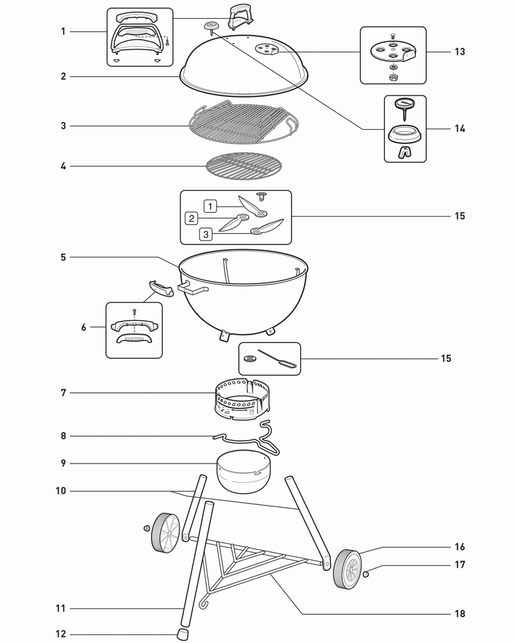 Diagram Diagram and Parts List for 14401001  Weber Grill