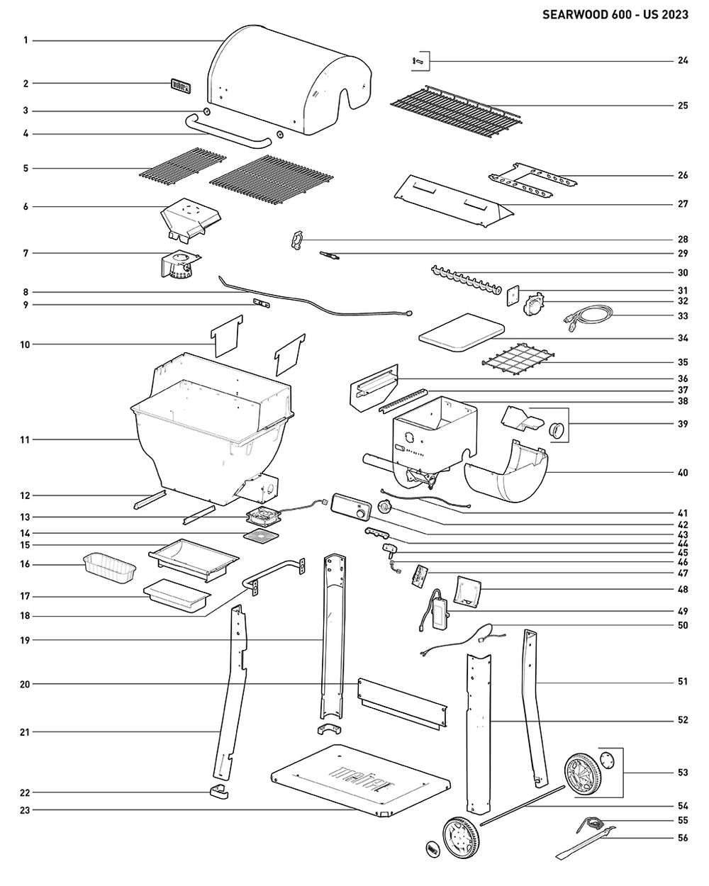 Section 1 Diagram and Parts List for 1500120  Weber Grill
