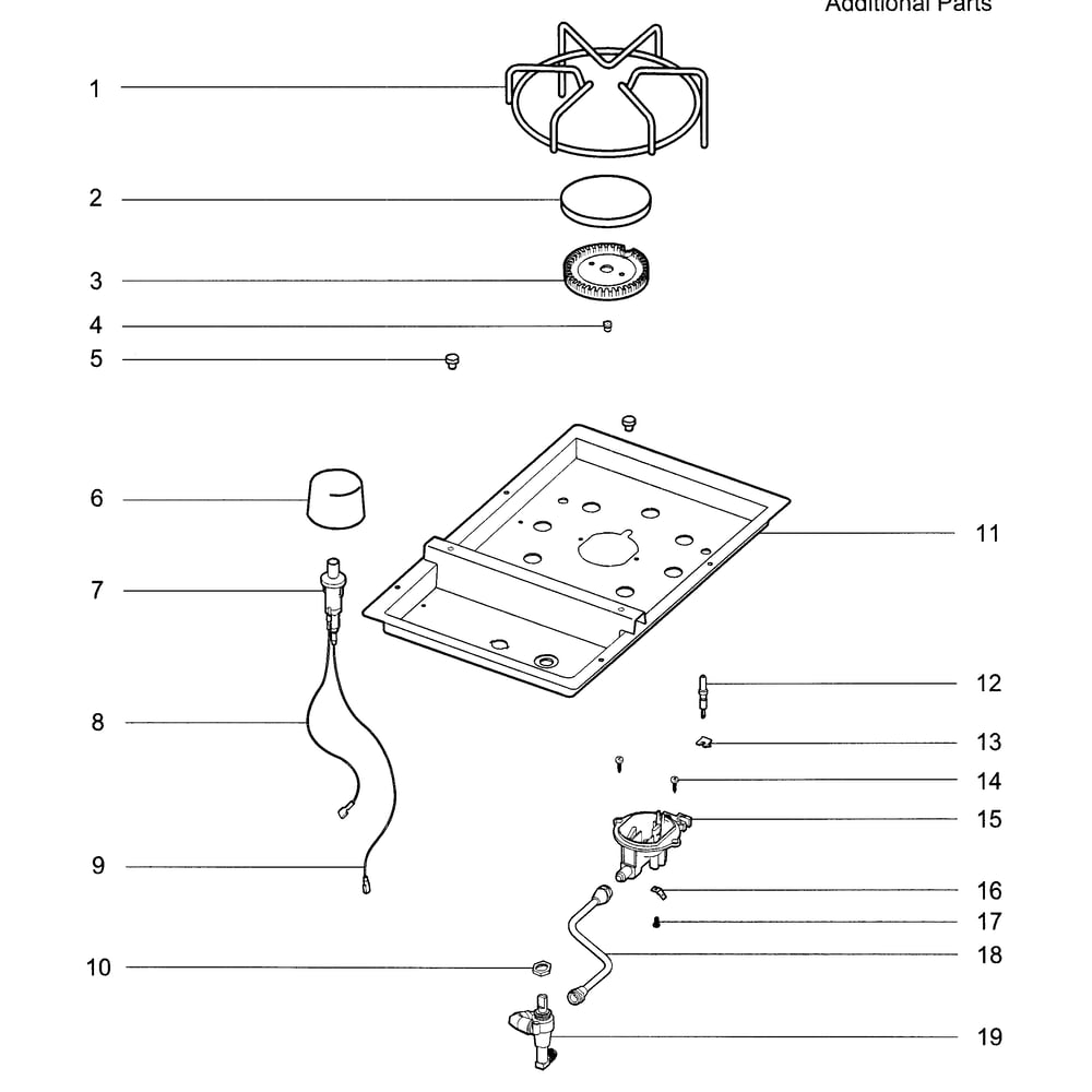 Side Burner Diagram and Parts List for SUMMITS-470NG2009  Weber Built-In Cooking